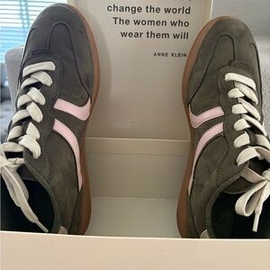 Anne Klein Olive and Pink Women's Sneakers